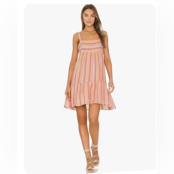 RAILS Sadie Azalea Striped Mini DressNWTXS100% CottonPeach Pink